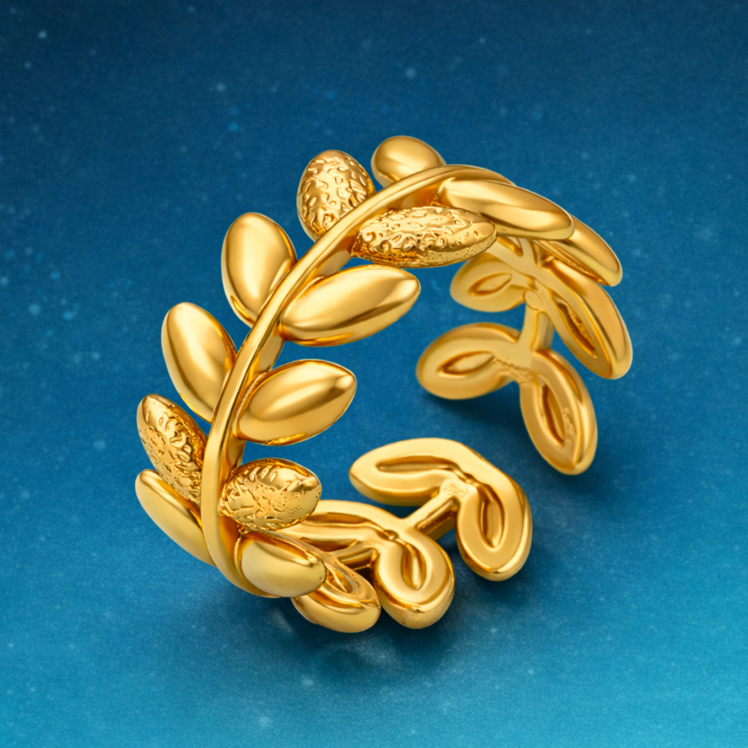 Leora | Gold Plated Leaf Resizable Ring
