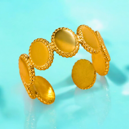 Justine | Gold-Plated Vintage Resizable Oval Ring