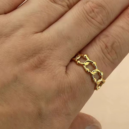 Tyra | Gold Plated Cuban Link Resizable Ring