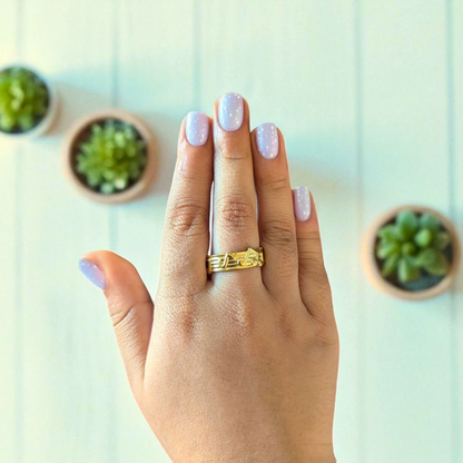 Lexie | Gold-Plated Music Notes Resizable Ring