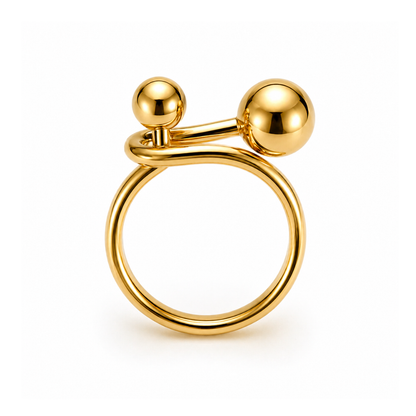 Clementine | Gold Plated Double Ball Ring