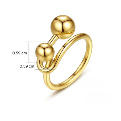 Clementine | Gold (18K) Plated Double Ball Waterproof Ring