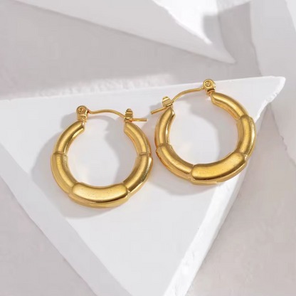 Anya | Gold Plated Simple Circular Hoop Earrings