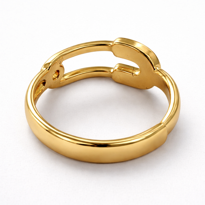 Josephine | Gold Plated Safety Pin Design Resizable Ring