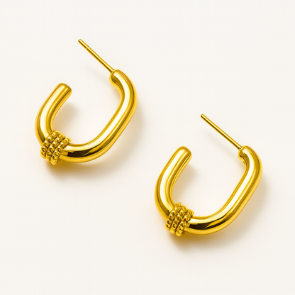 Remi | Gold Plated Statement Twist Hoop Earrings