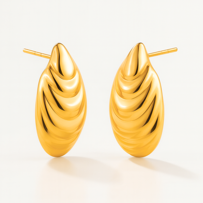 Vaylise | 18K Gold Plated Shell Shaped Chunky Vintage Drop Waterproof Earrings