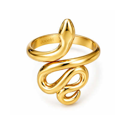 Maelle | Gold-Plated Snake Charm Resizable Ring