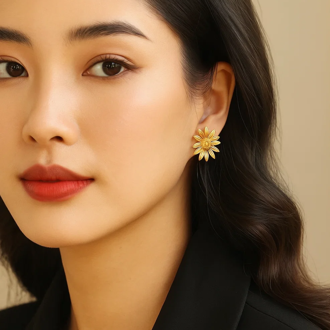 Gianna | 18K Gold-Plated Sunflower Stud Waterproof Earrings