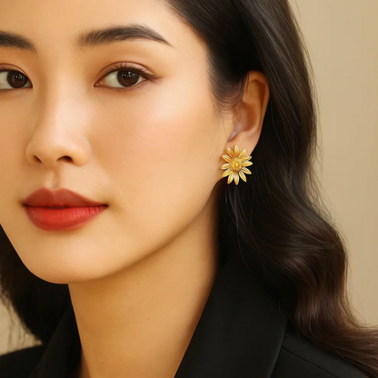 Gianna | 18K Gold-Plated Sunflower Stud Waterproof Earrings