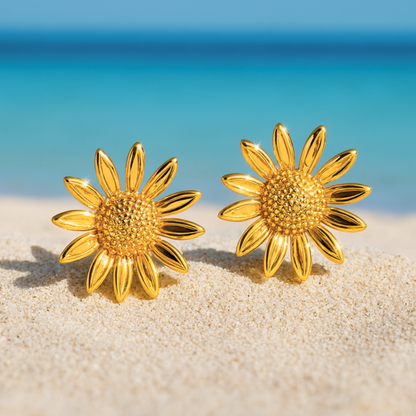 Gianna | 18K Gold-Plated Sunflower Stud Waterproof Earrings