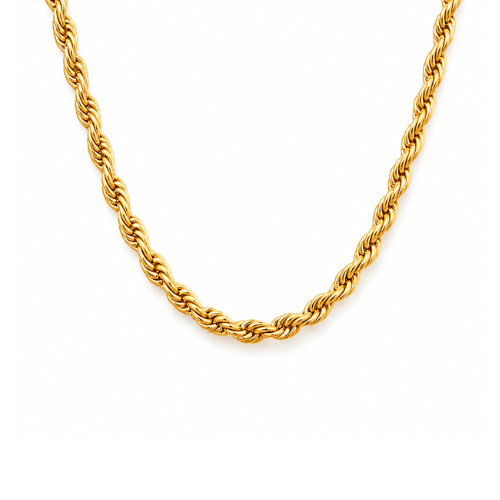 Nessa | Gold Plated Essential Twisted Rope Chain Necklace