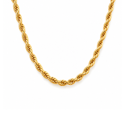 Nessa | Gold Plated Essential Twisted Rope Chain Necklace
