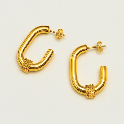 Remi | Gold Plated Statement Twist Hoop Earrings