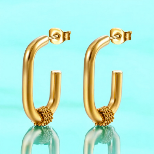 Remi | Gold Plated Statement Twist Hoop Earrings