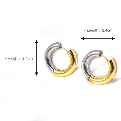 Nikki | Gold and Silver Plated (18K) Huggie Hoop Waterproof Earrings