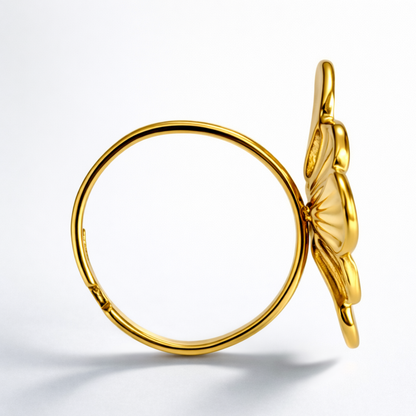 Gabriella | Gold-Plated Vintage Chunky Flower Floral Resizable Ring