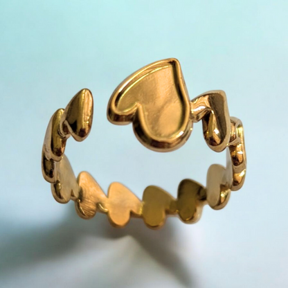 Cara | Gold-Plated Resizable Heart Ring