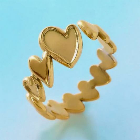 Cara | Gold-Plated Resizable Heart Ring