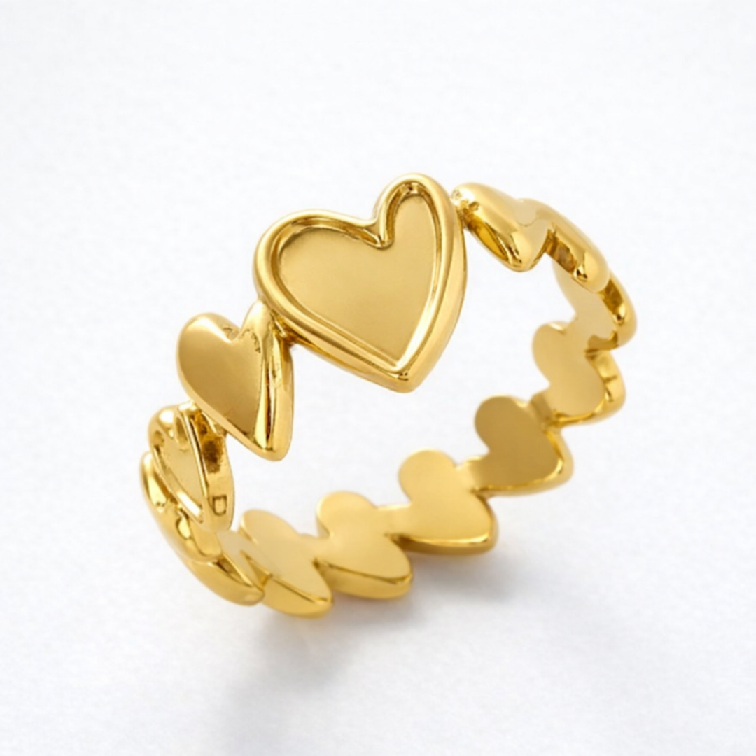 Cara | Gold-Plated Resizable Heart Ring