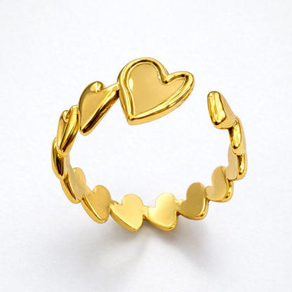 Cara | Gold-Plated Resizable Heart Ring