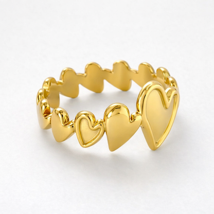 Cara | Gold-Plated Resizable Heart Ring