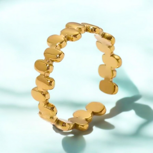 Ava | Gold Plated Vintage Stacking Resizable Ring