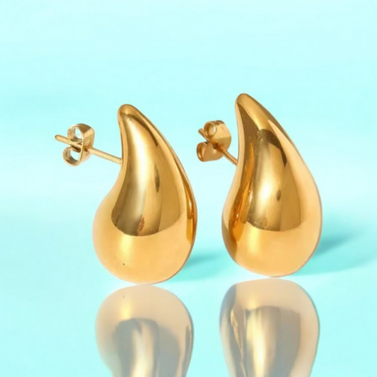 Celeste | Gold Plated Waterdrop Stud Earrings