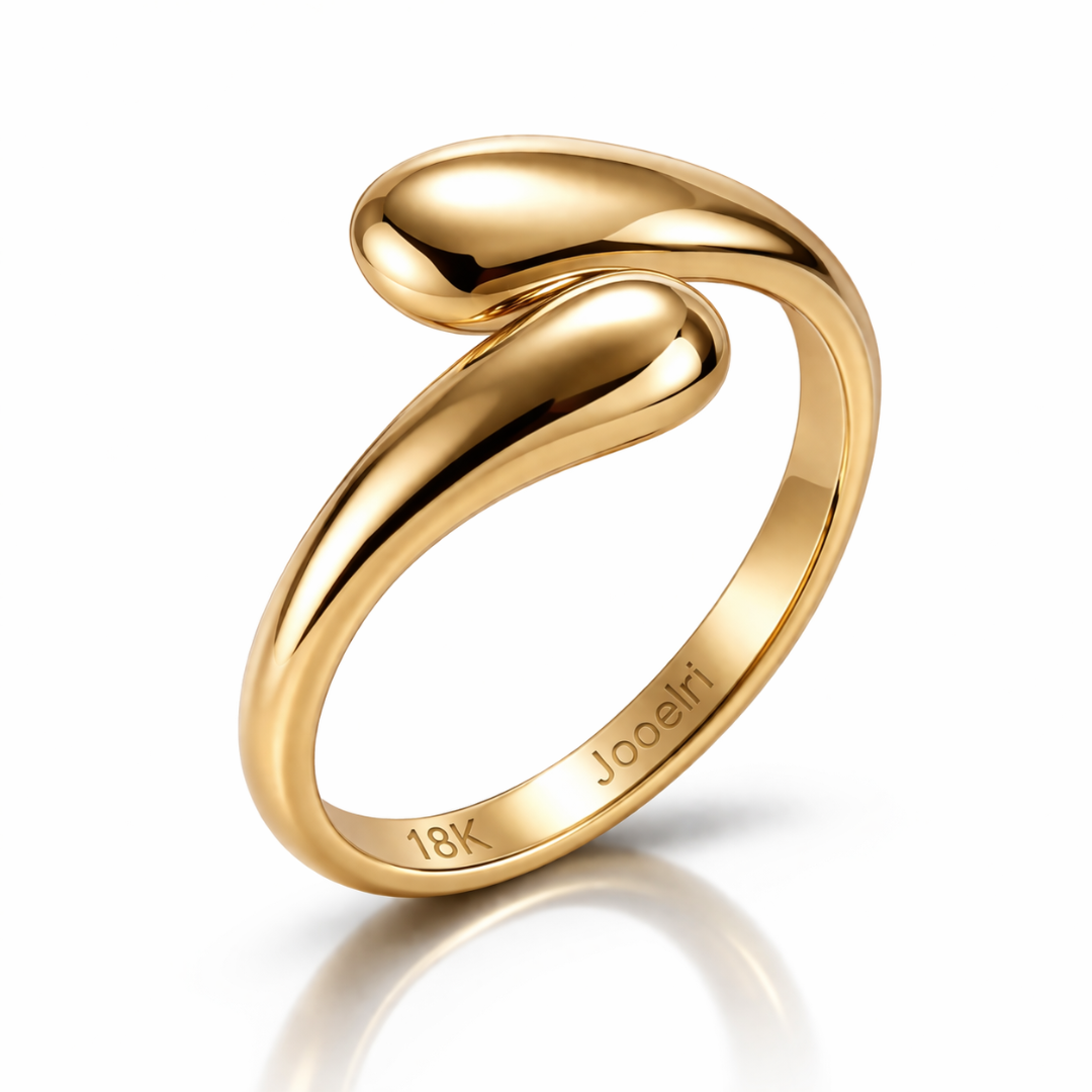 Sabina | Gold Plated Smooth Double Ball Ring