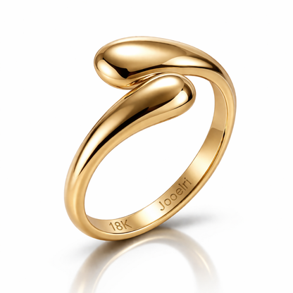 Sabina | Gold Plated Smooth Double Ball Ring