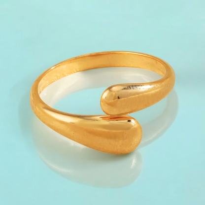 Sabina | Gold Plated Smooth Double Ball Ring