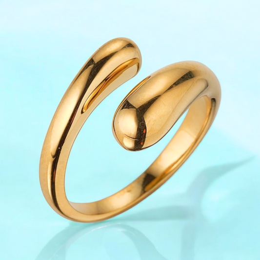 Sabina | Gold Plated Smooth Double Ball Ring