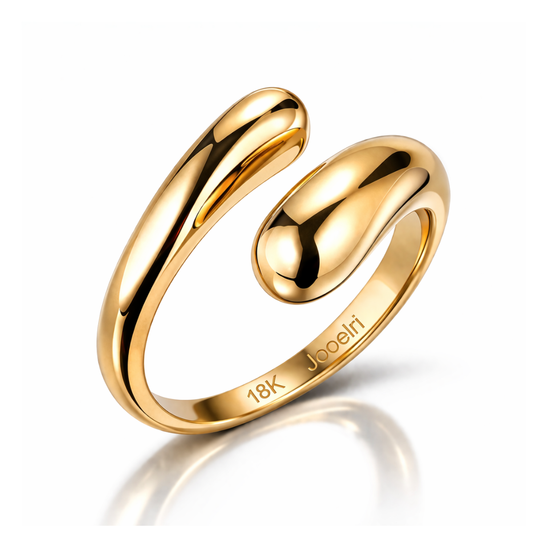 Sabina | Gold Plated Smooth Double Ball Ring