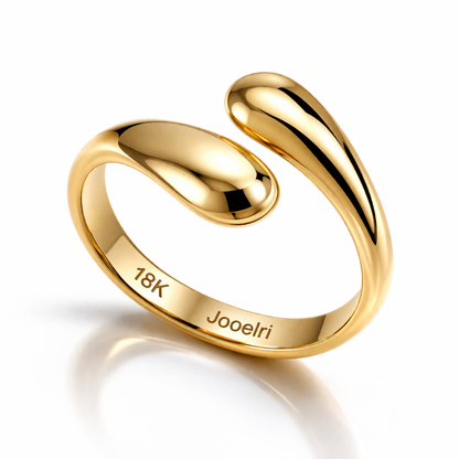 Sabina | Gold Plated Smooth Double Ball Ring