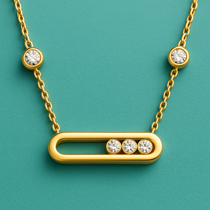 Gifting Set - Gold (18K) Plated Sliding Ball (Necklace, Earring. Bracelet)