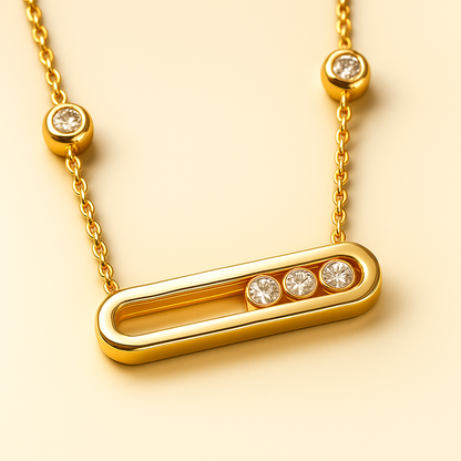 Gifting Set - Gold (18K) Plated Sliding Ball (Necklace, Earring. Bracelet)