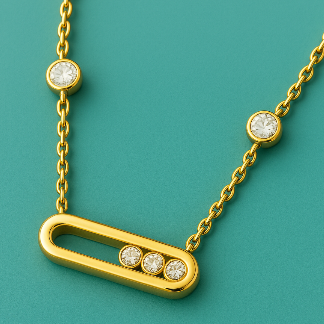 Gifting Set - Gold (18K) Plated Sliding Ball (Necklace, Earring. Bracelet)