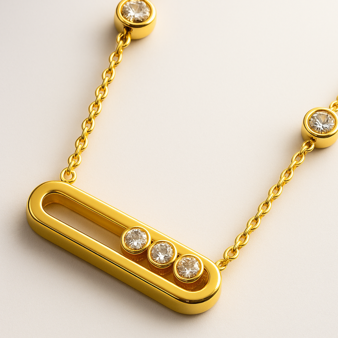 Gifting Set - Gold (18K) Plated Sliding Ball (Necklace, Earring. Bracelet)