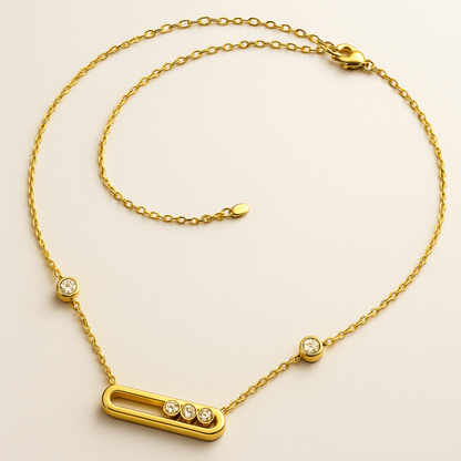 Gifting Set - Gold (18K) Plated Sliding Ball (Necklace, Earring. Bracelet)
