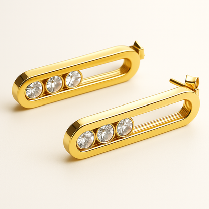 Montana | 18K Gold Plated Moving Ball Waterproof Stud Earrings