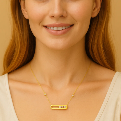 Gifting Set - Gold (18K) Plated Sliding Ball (Necklace, Earring. Bracelet)