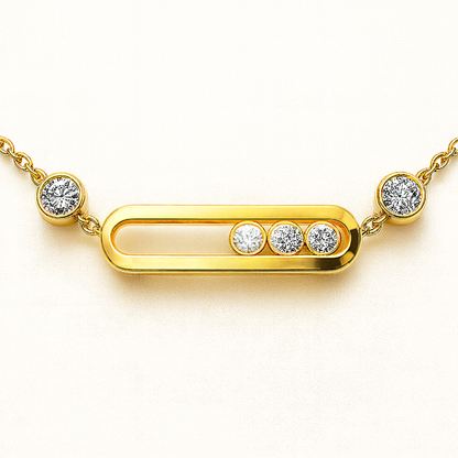 Gifting Set - Gold (18K) Plated Sliding Ball (Necklace, Earring. Bracelet)
