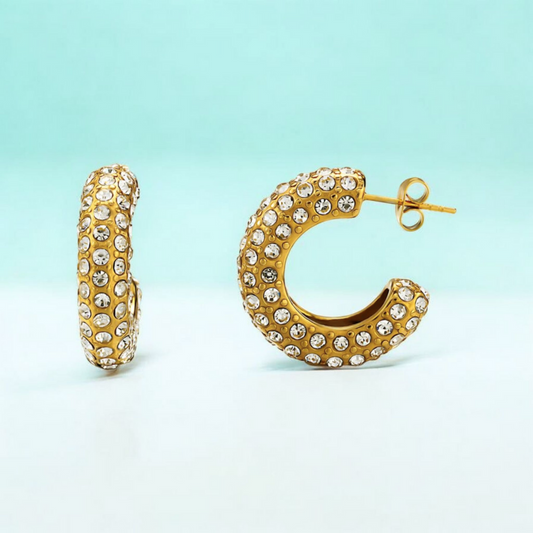 Gold hoop earrings with diamonds gemstones zircons waterproof Abbott Lyon UK jewellery, Abbott Lyon waterproof stainless steel necklace. Abbott Lyon waterproof jewellery ASOS. Abbott Lyon waterproof enamel necklace stainless. Abbott Lyon water resistant jewellery review
