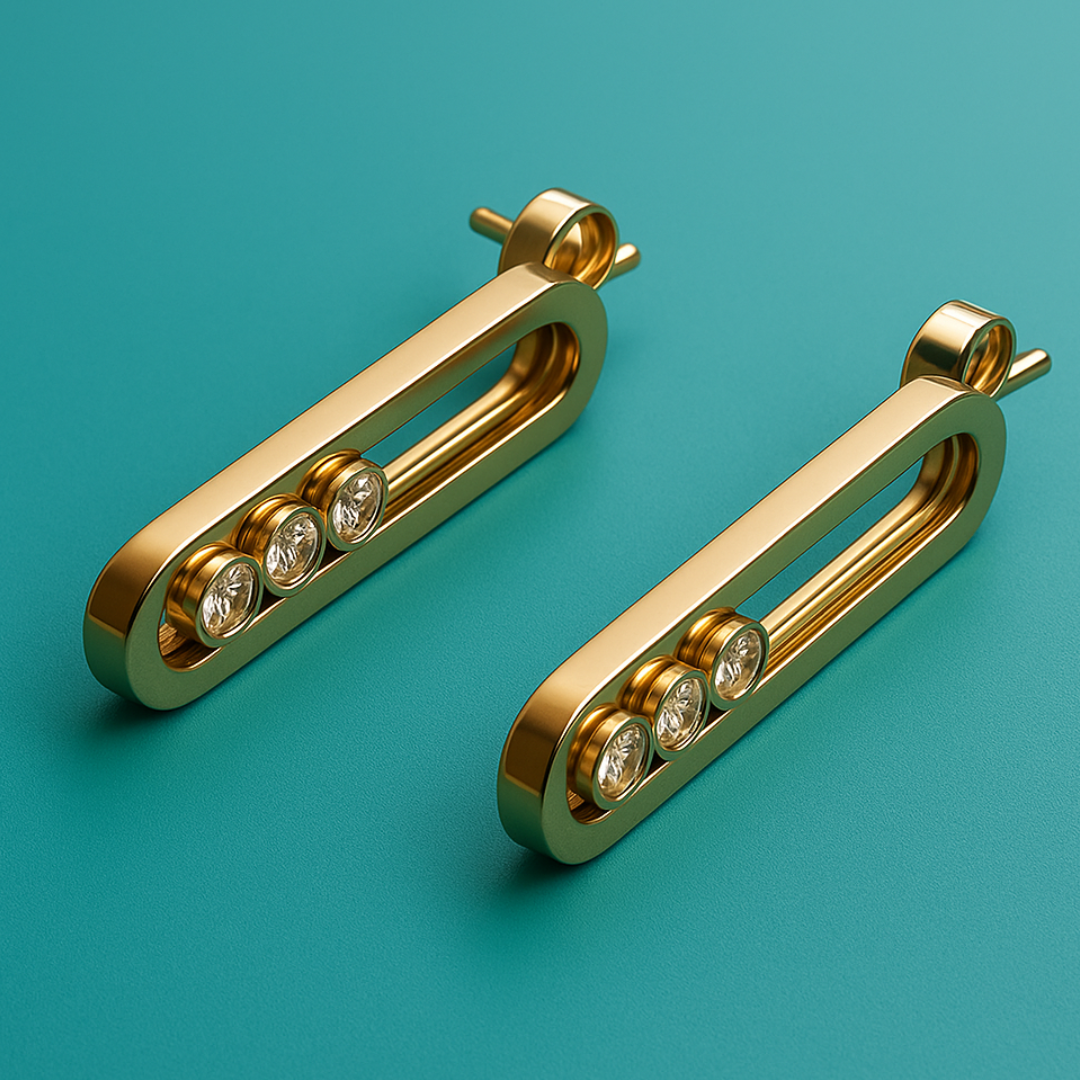 Montana | 18K Gold Plated Moving Ball Waterproof Stud Earrings