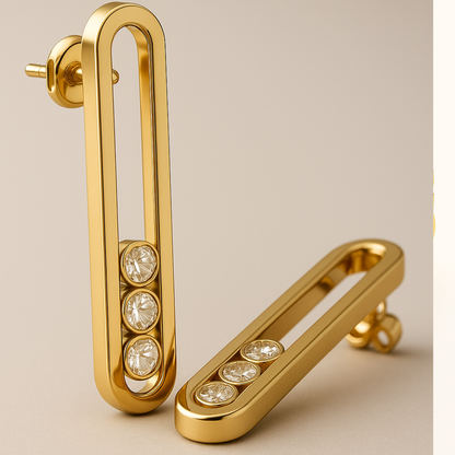 Montana | 18K Gold Plated Moving Ball Waterproof Stud Earrings