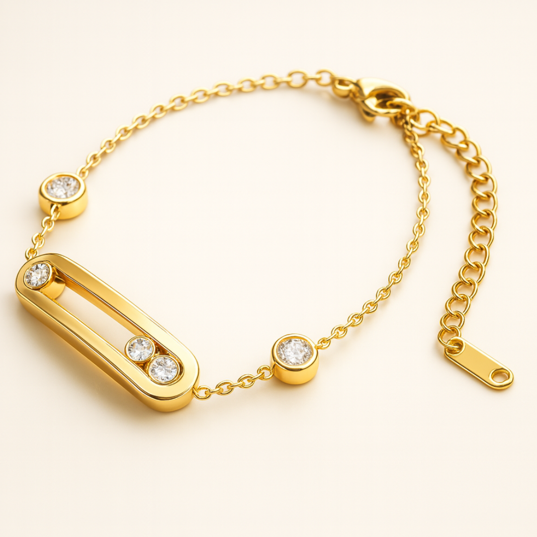 Sheena | 18K Gold Plated Sliding Ball Waterproof Bracelet