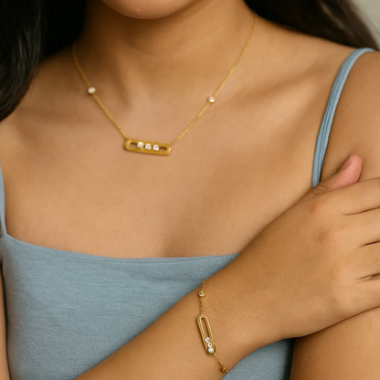 Sheena | 18K Gold Plated Sliding Ball Waterproof Bracelet