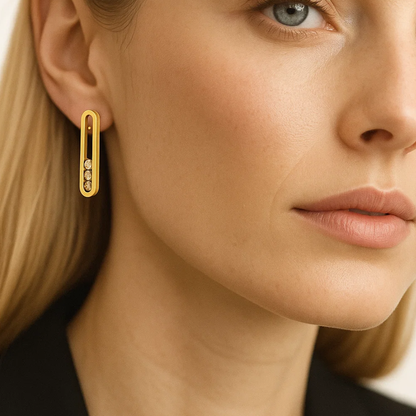 Montana | 18K Gold Plated Moving Ball Waterproof Stud Earrings